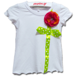 Βρεφικό παιδικό λευκό μπλουζάκι με λουλούδι