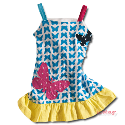 Βρεφικό παιδικό φόρεμα Ελληνικής κατασκευής γαλάζιο κίτρινο
