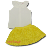 Βρεφικό παιδικό σετ αμάνικο πουκάμισο με φούστα