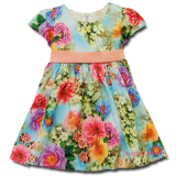 Βρεφικό παιδικό φόρεμα φλοράλ σατέν