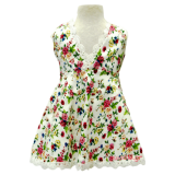 Βρεφικό φόρεμα λευκό με λουλούδια