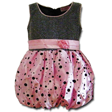 Βρεφικό παιδικό φόρεμα ballon ροζ ασημί