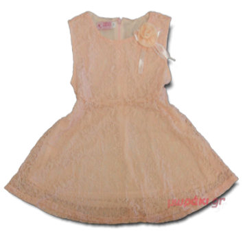 Παιδικό φόρεμα δαντέλα σομόν