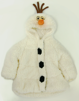 Μπουφάν γούνινο λευκό χιονάνθρωπος Olaf με κουκούλα. 