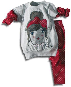 Βρεφικό παιδικό σετ μπλούζα με πουά κολάν