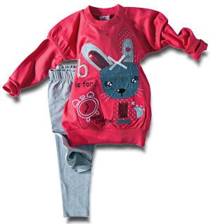 Βρεφικό παιδικό σετ μπλουζάκι φούξια με κολάν
